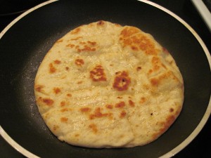 skillet toasted pita with a little olive oil