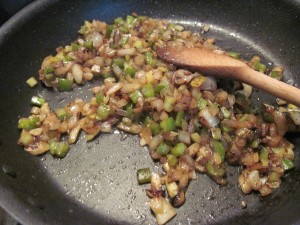 Sauteed veggies ready for deglazing