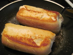 gently toast the sides