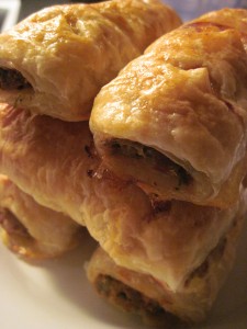 baked sausage rolls fresh from the oven