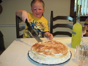 Alex with his tres leche cake
