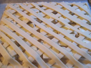 finished lattice with cheese peeking through