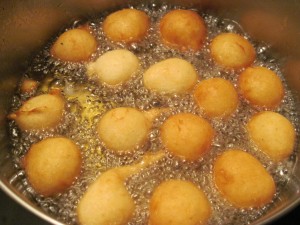 cake donuts frying