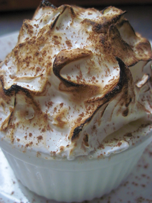semifreddo topped with Italian meringue