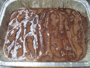 pour the liquid over the cake batter but do not stir, bake this as is for 30-40 minutes and you will have a delicious chocolate pudding cake