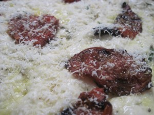 focaccia genovese before going in the oven
