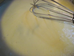 gently heat, the sauce begins to thicken almost immediately