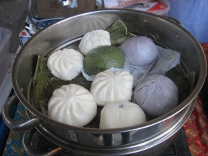 steamed Chinese buns filled with pork