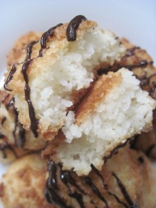 coconut macaroon is crispy outside and chewy inside