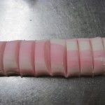 cut into an odd number of pieces for leaves of the rose