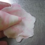 lay the cone in the center of the petal and wrap completely around, making sure the cone does not show