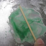 using a toothpick begin to add the leaf marks