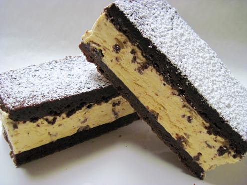 Brownie Sandwiches With Rum Raisin Semifreddo