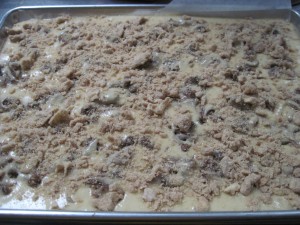 cover entire surface with streusel topping before baking