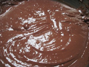 final result after everything has been whipped together, now pour into dishes and allow to set
