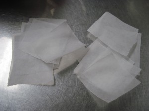 cut small pieces of paper for petals