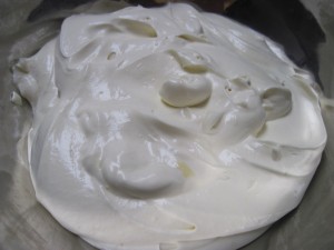 Finished Vanilla Bean Semifreddo ready to go in the freezer