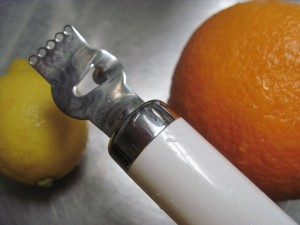 use a channel knife to zest fruit