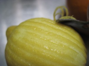 run the channel knife along the peel and remove the zest