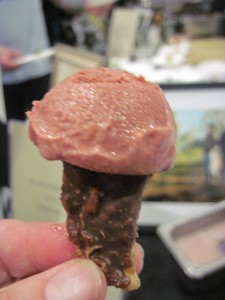 Chef Ed Witt's Chocolate blood ice cream in a crackling cone