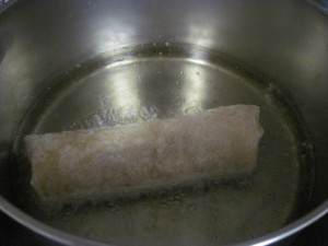 fry seam side down
