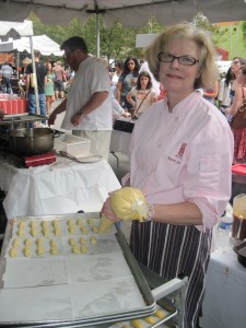 Kate from the Willow Restaurant making churros
