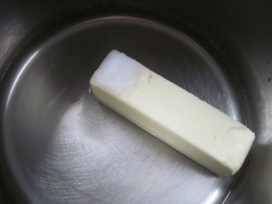 allow butter, sugar, salt and water to melt together