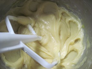 add egss and continue beating until batter comes together, it should be thin but not too thin