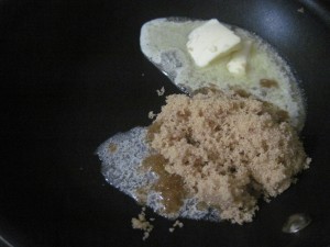 melt butter and sugar together