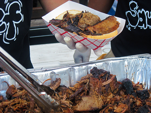 BBQ'd brisket sandwiches