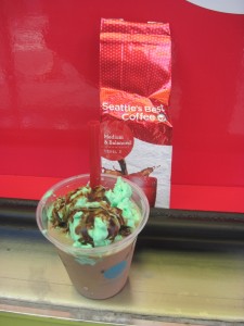 iced coffee from Seattle's Best along with free sample to take home
