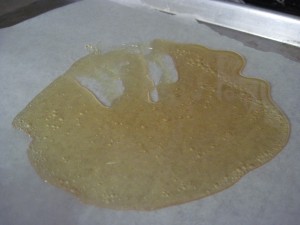 if you are making a lot of caramel puffs, pour half the sugar out onto a paper lined sheet pan