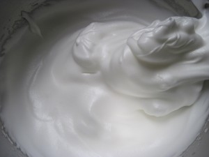 whip whites until stiff and glossy