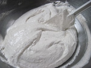 add the rest of the meringue and fold in