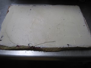 add thin layer of custard on top of jam