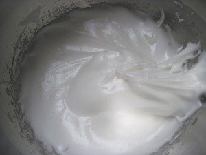 whip whites to a French meringue and fold in batter