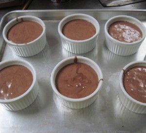 add batter to the ramekins