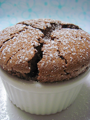 Roy Yamaguchi's dark chocolate souffle
