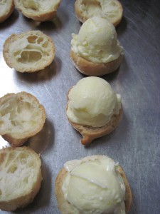 scoop ice cream onto each eclair base and then add the top back on