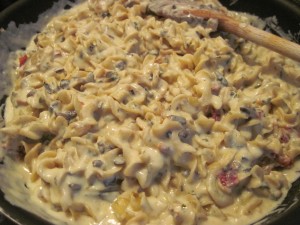 Add in the bechamel and toss all together