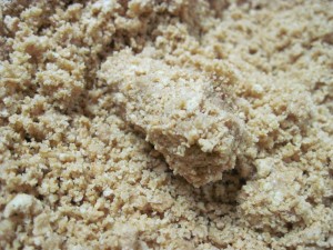 once butter is added to the graham crumbs, squeeze together to make sure there is enough butter