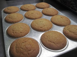Baked and cooled muffins