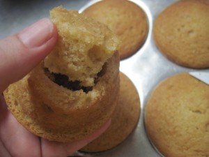 If you did this correctly, the entire inside part of the cake should pop out