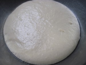 donut dough is proofed and ready to roll out