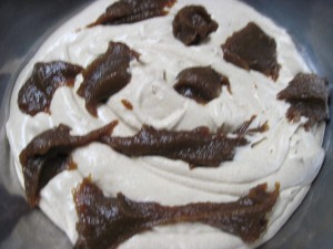 add the other 1 cup of pumpkin butter and swirl into the ice cream