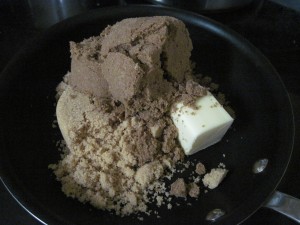 melt sugars and gently caramelize then add to milk/cream mixture