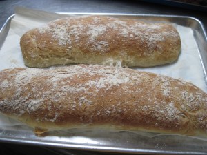 Beautiful homemade traditional ciabatta bread