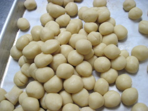 pignolata balls prior to frying