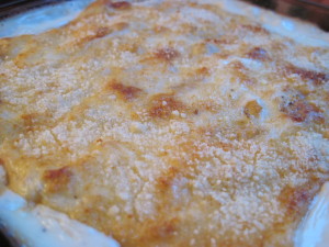 cheesy, thick and bubbly vegetable gratin