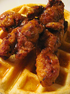 non traditional chicken and waffles
